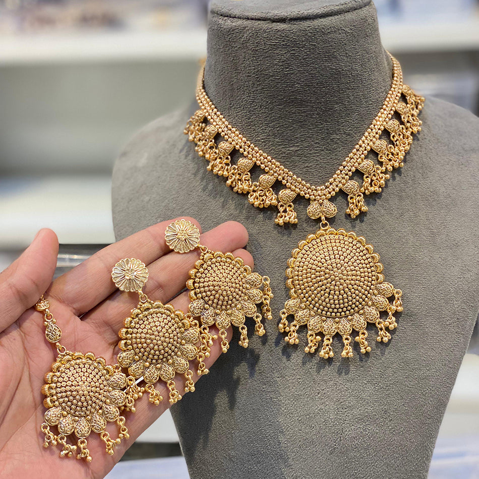 Pearl Necklace Set in  Gold Plated | Bridal Jewellery India