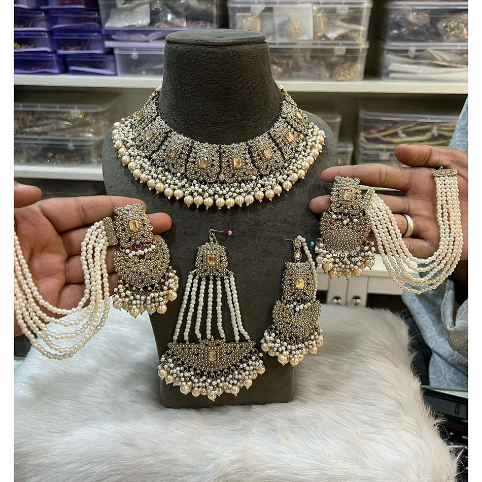 Crystal Stone Choker in Gold Plated for Occasion Wear | Bridal Jewellery India