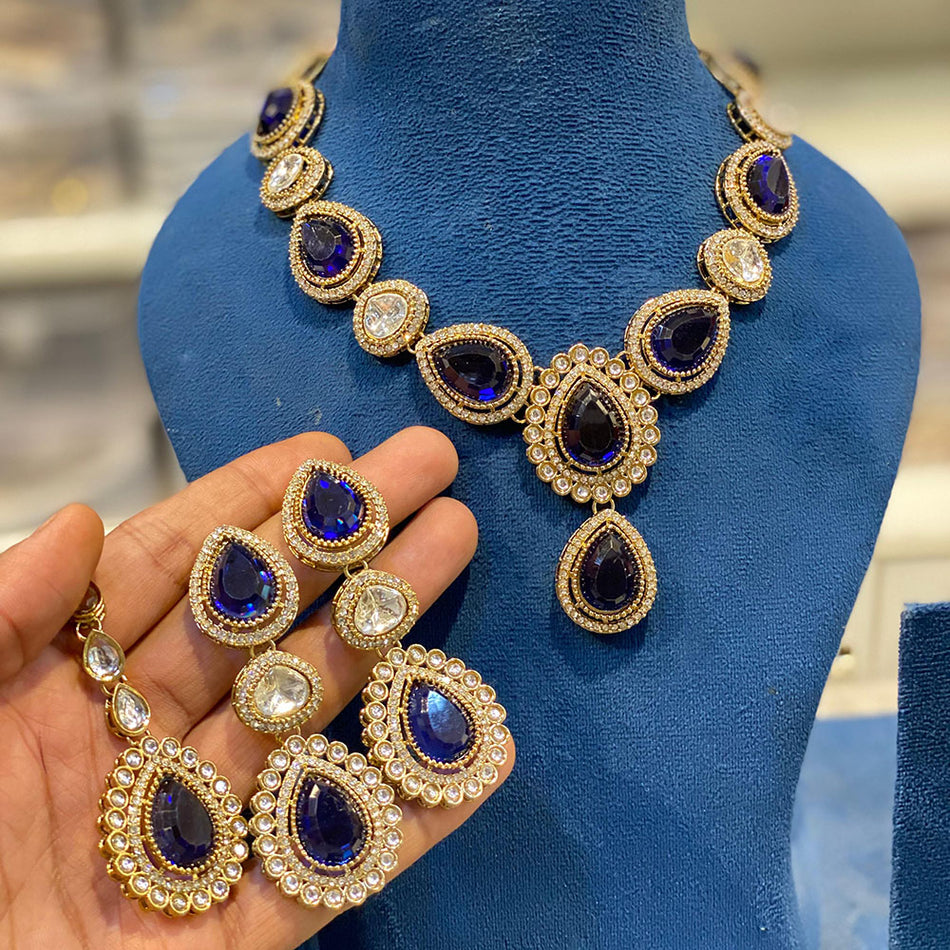Kundan Necklace in Sterling Silver | Bridal Jewellery India