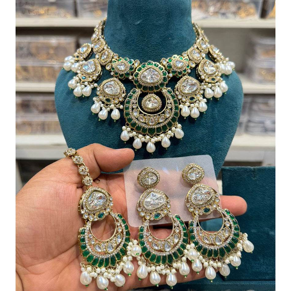 Kundan Choker Necklace in Silver | Bridal Jewellery India