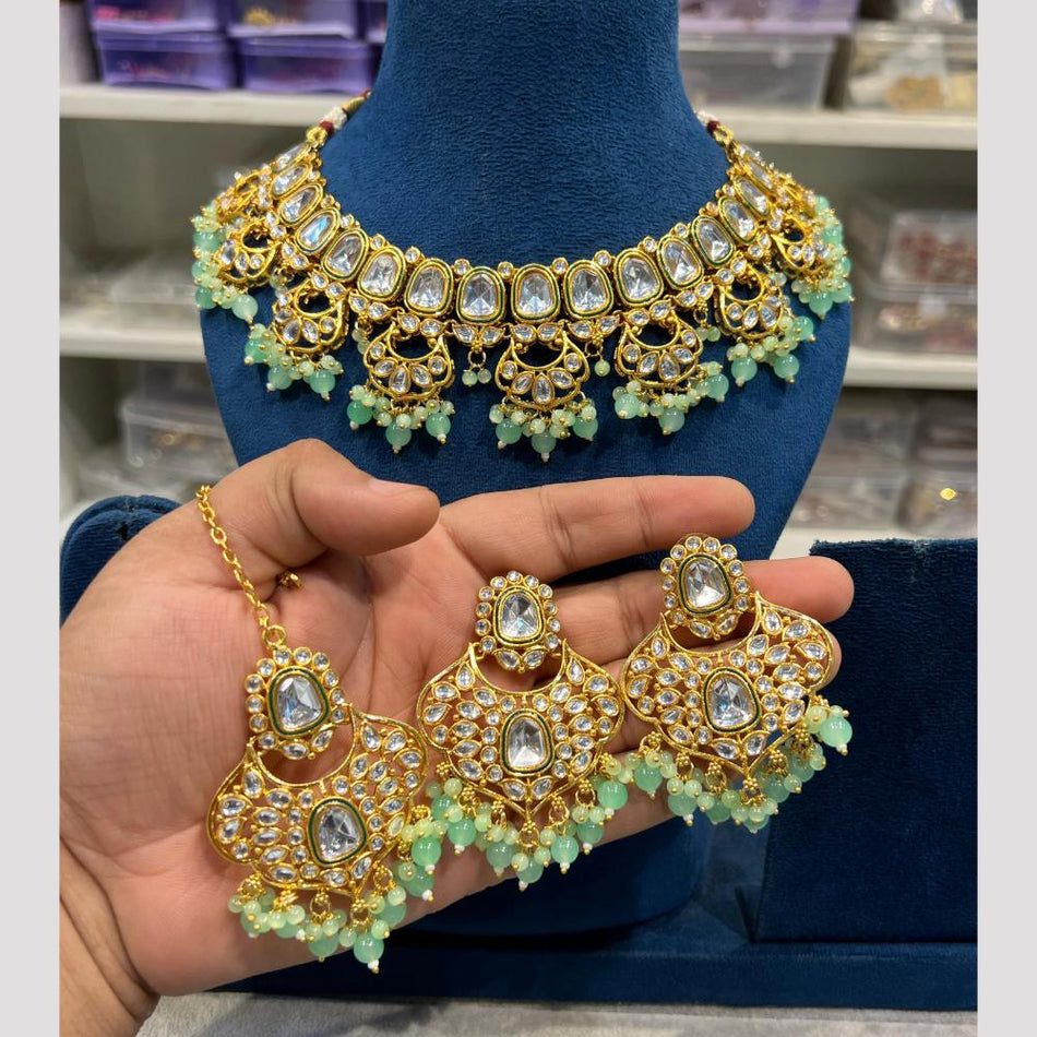 Kundan Choker Necklace in 18K Gold Plated | Bridal Jewellery India