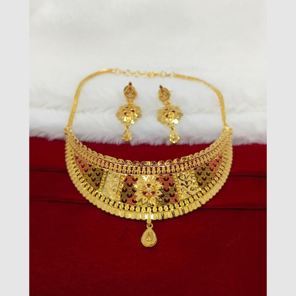 Royal Choker in 14K Gold Plated | Bridal Jewellery India
