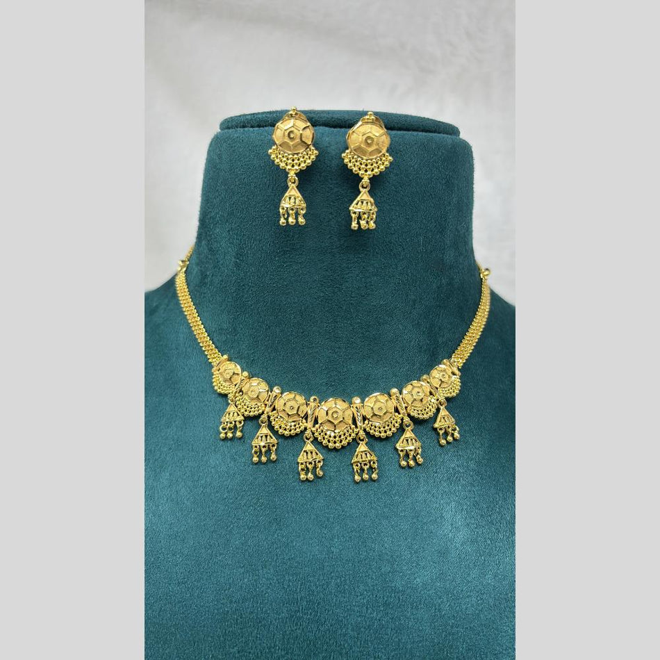 Heritage Rose Gold Plated Necklace Set | Bridal Jewellery India