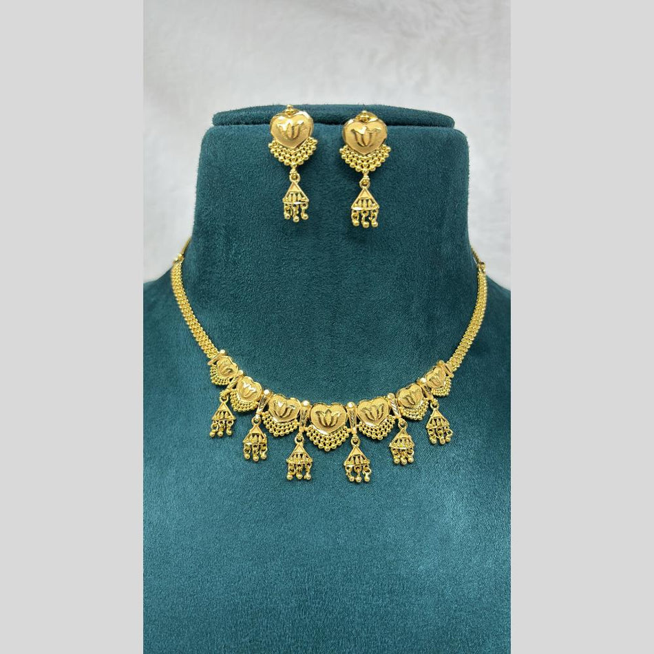 Heritage Rose Gold Plated Necklace Set | Bridal Jewellery India