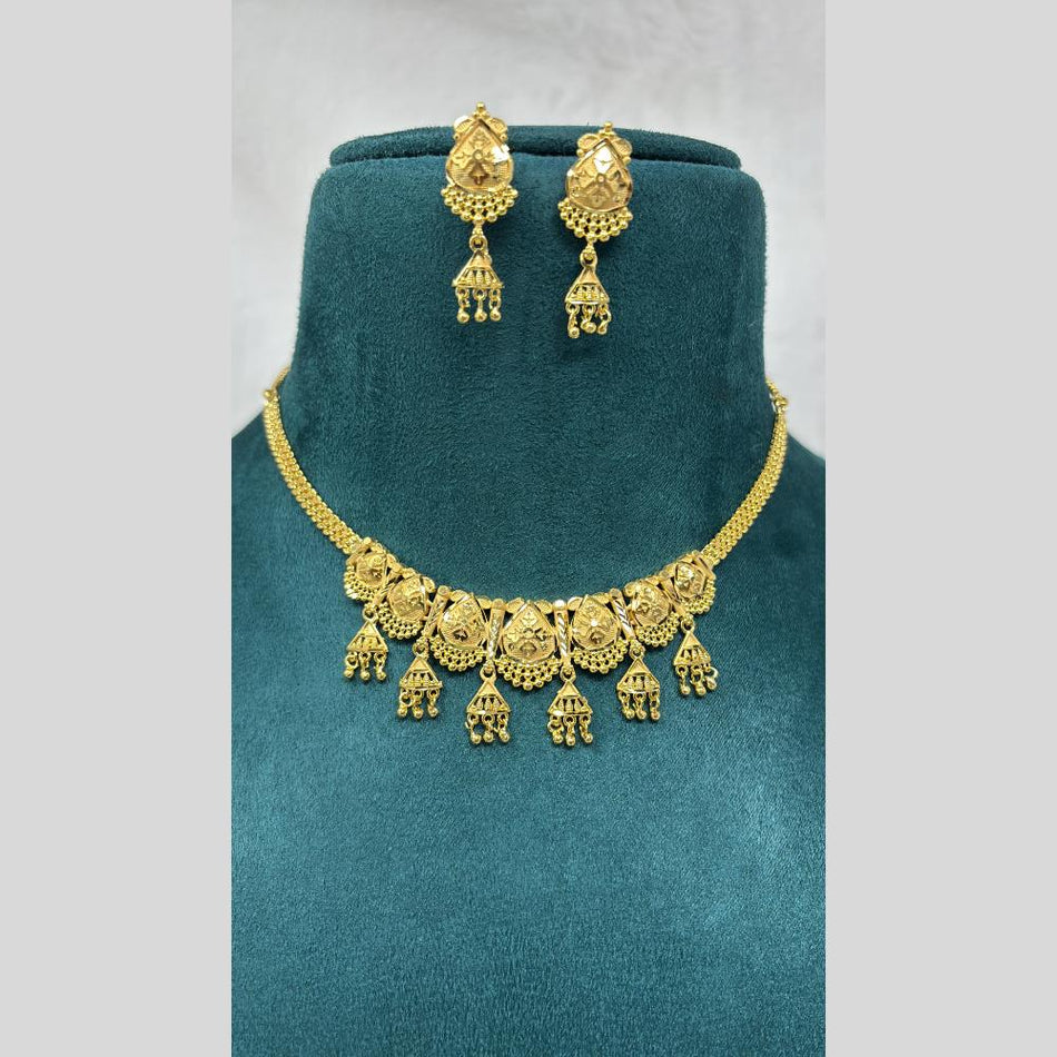 Heritage Rose Gold Plated Necklace Set for Bridal | Bridal Jewellery India