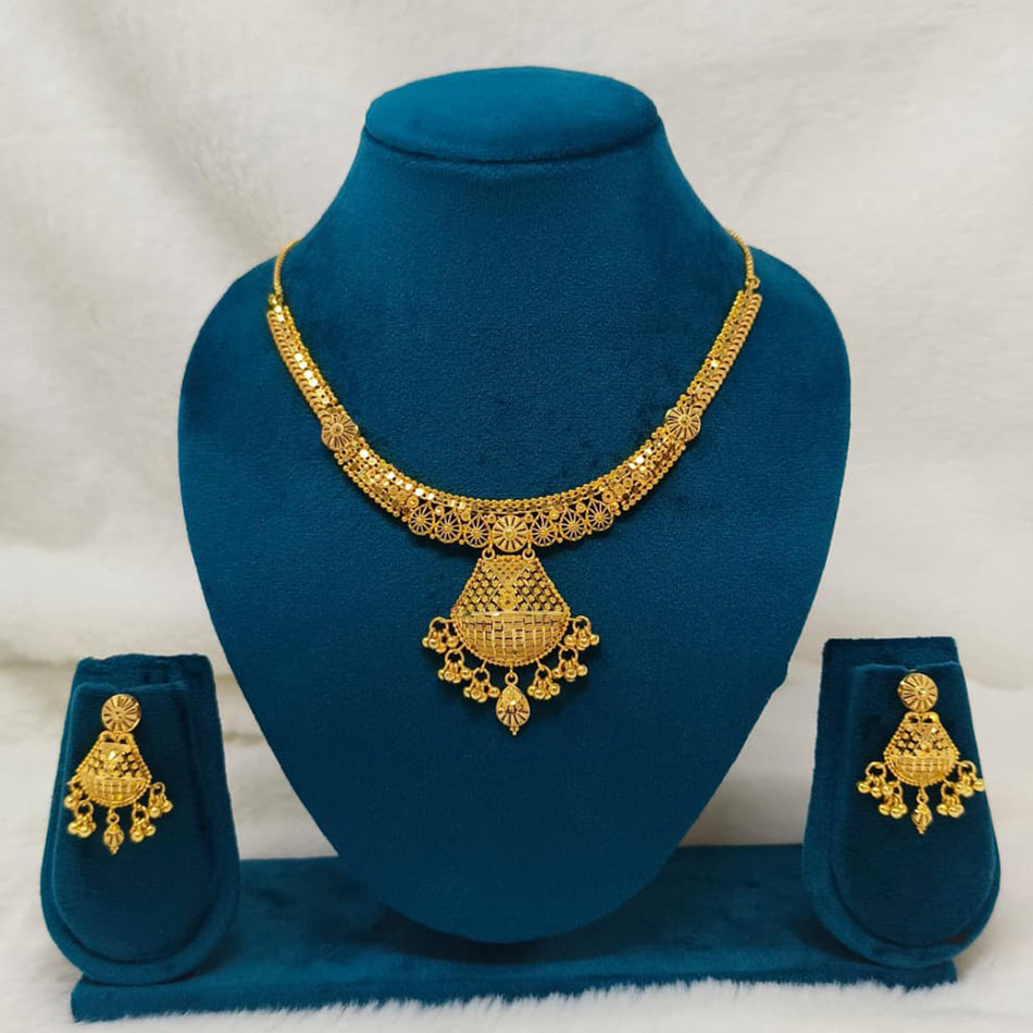 Heritage Rose Gold Plated Necklace Set | Bridal Jewellery India