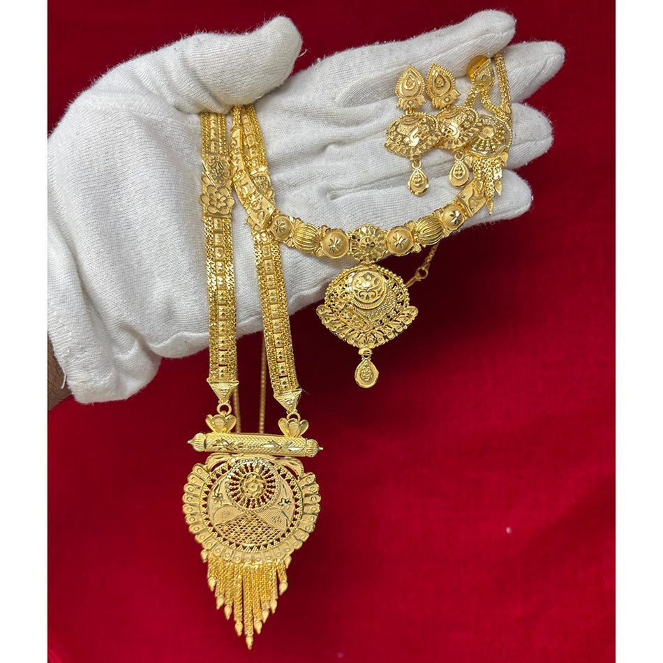 Double Necklace Set in Premium Gold Plated | Bridal Jewellery India