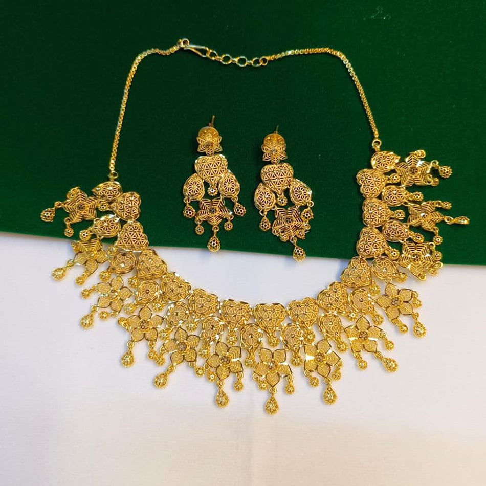 Premium Gold Plated Forming Necklace Set | Bridal Jewellery India