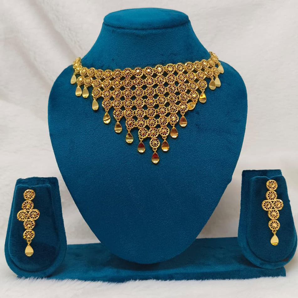 Premium Gold Plated Forming Necklace Set | Bridal Jewellery India