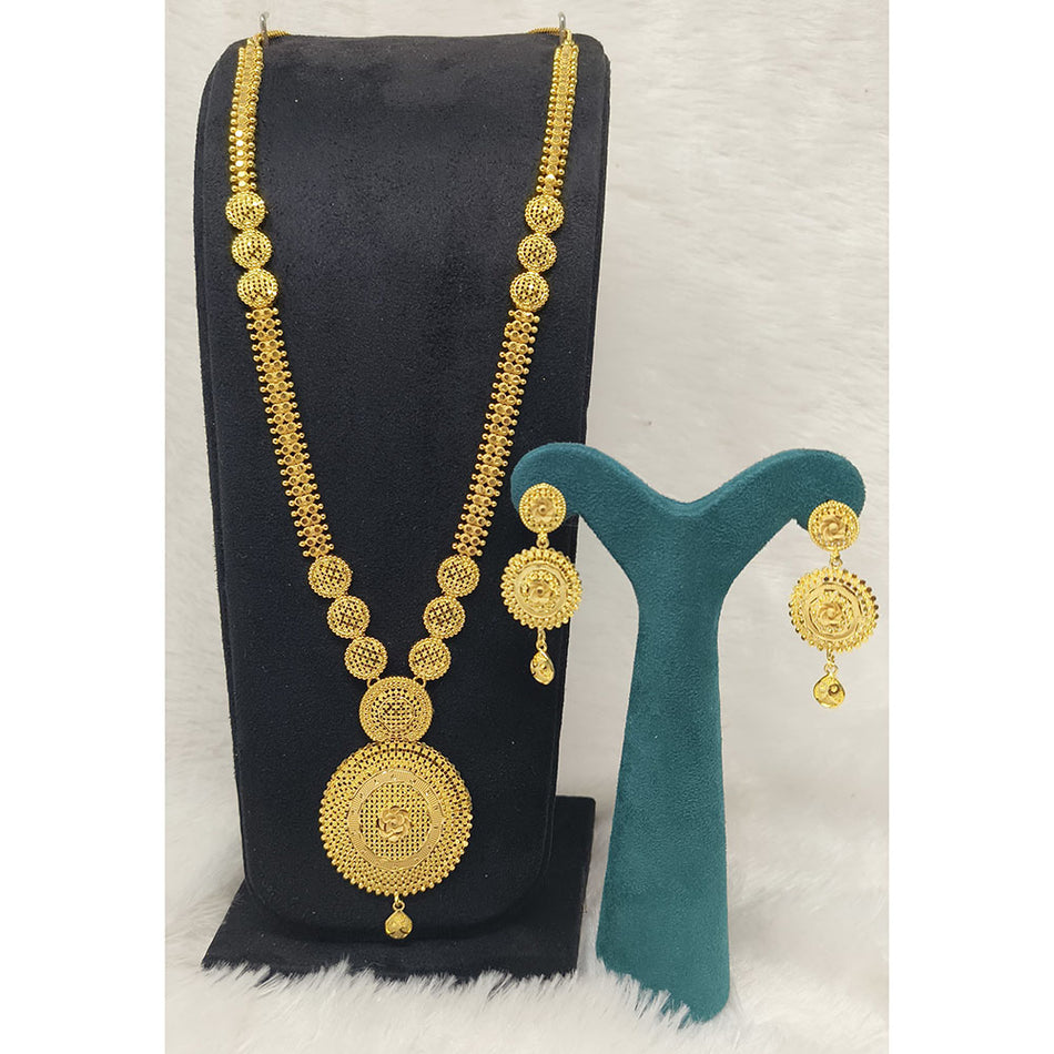 Gold Plated Long Necklace Set | Bridal Jewellery India