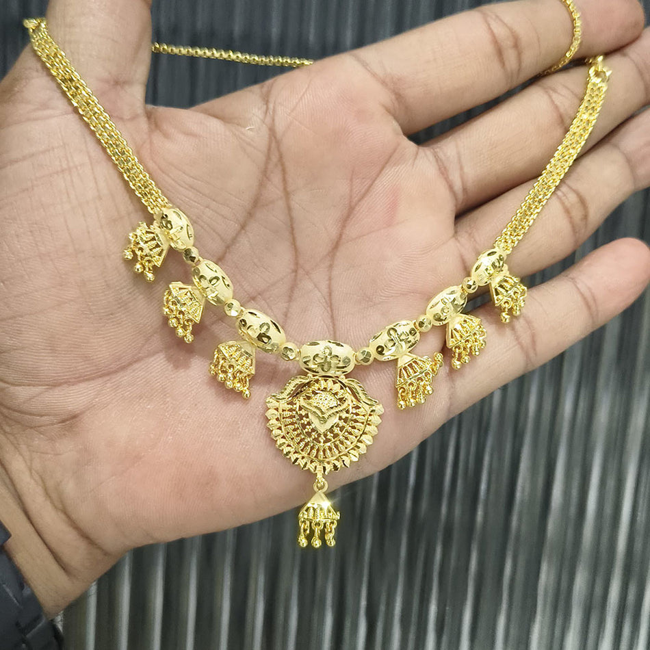 Rose Gold Plated Chain Necklace for Bridal | Bridal Jewellery India