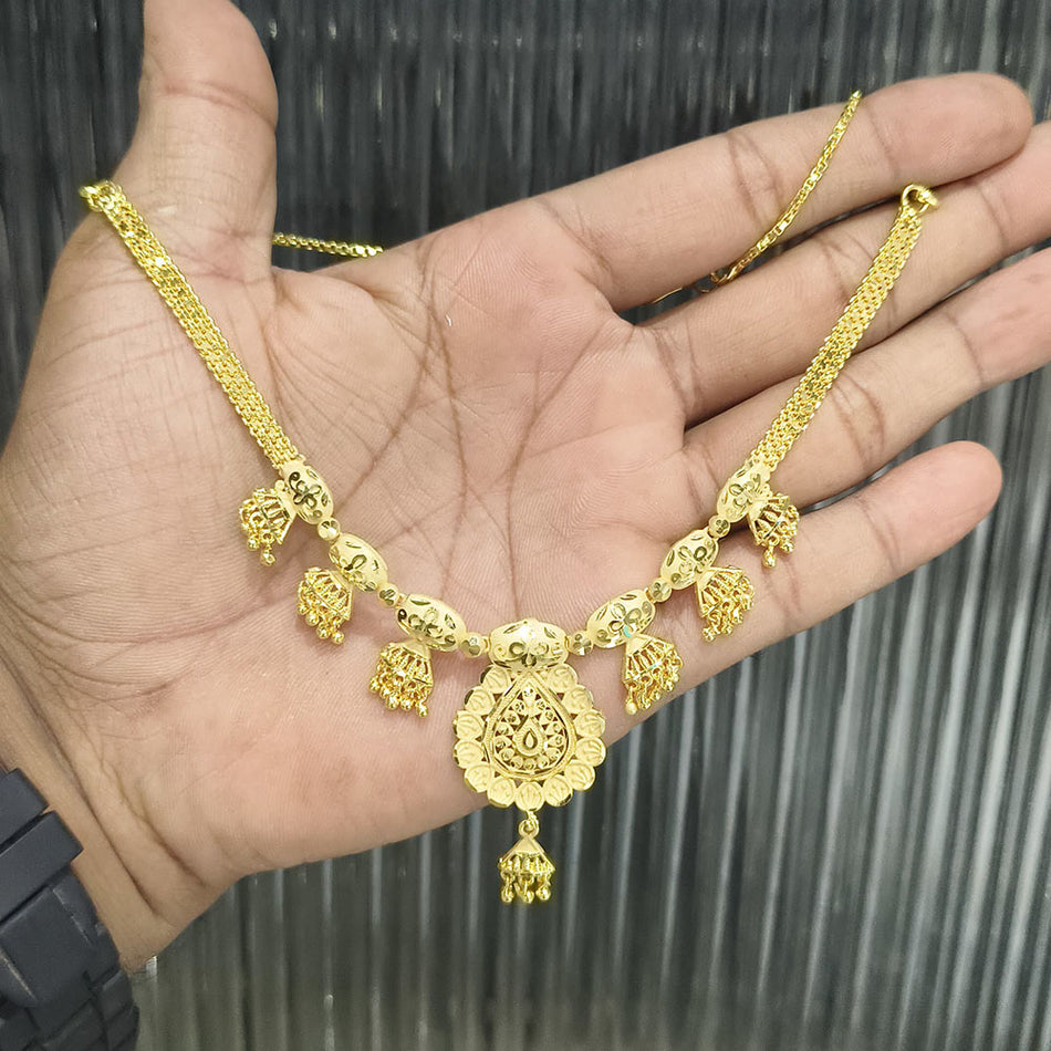 Rose Gold Plated Layered Bracelet Necklace | Bridal Jewellery India