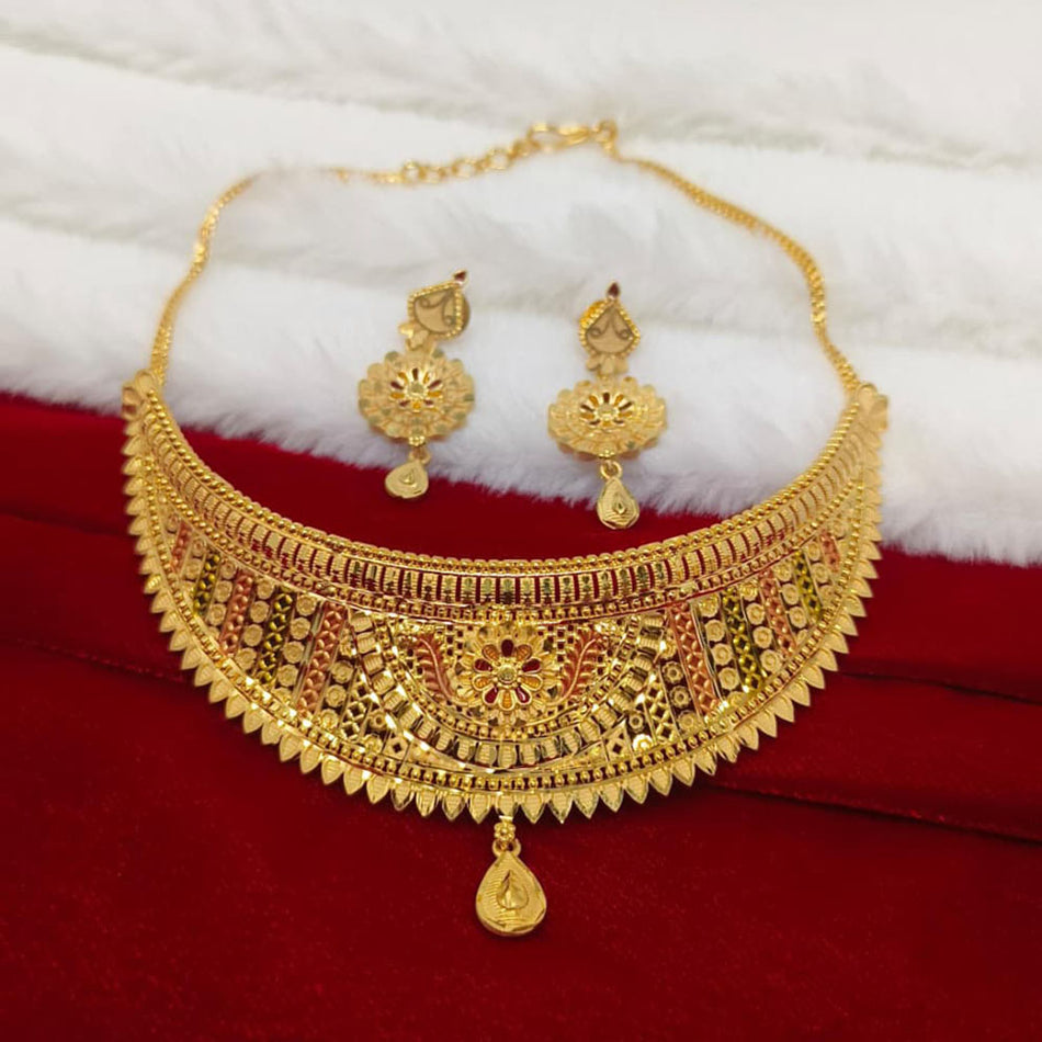 Gold Plated Choker Necklace for Bridal Wear | Bridal Jewellery India
