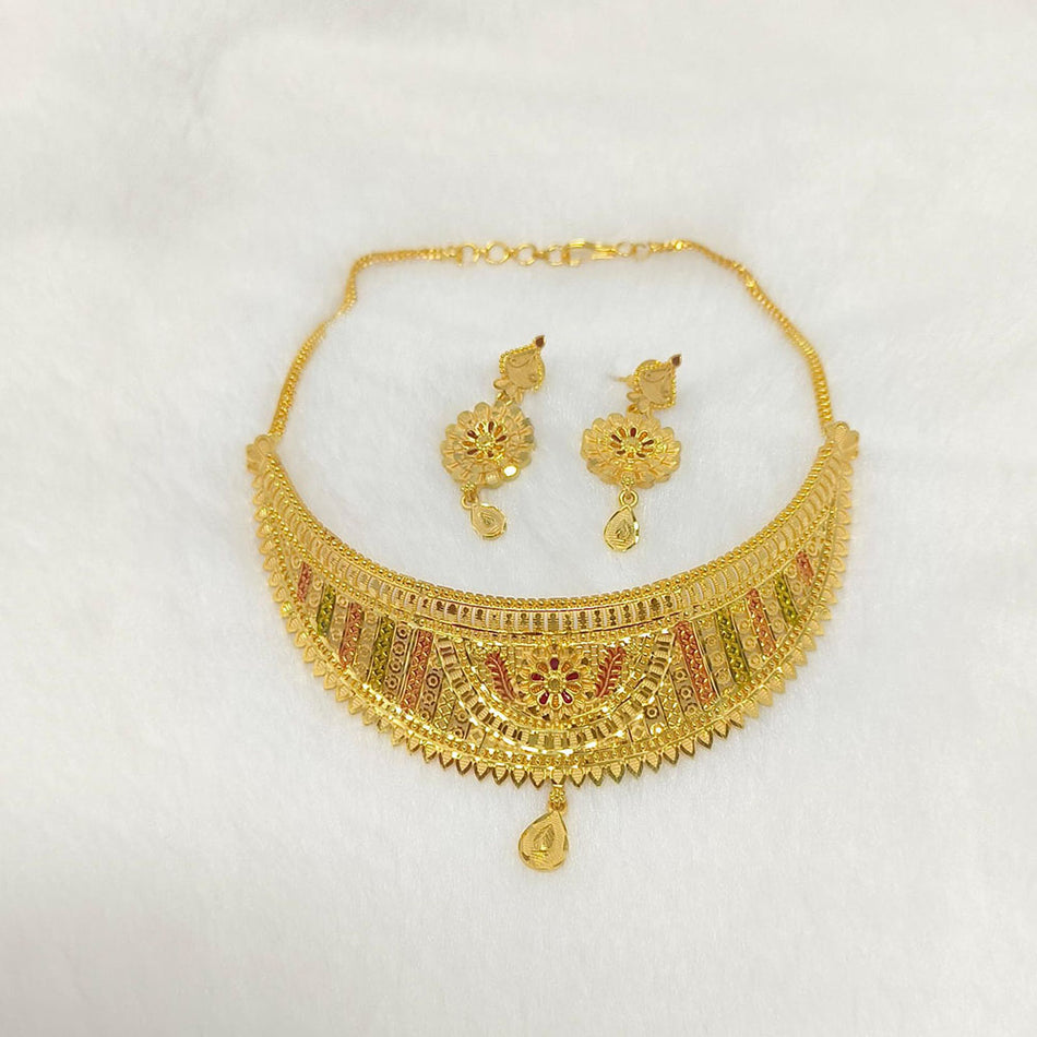 Gold Plated Choker Necklace for Bridal Wear | Bridal Jewellery India