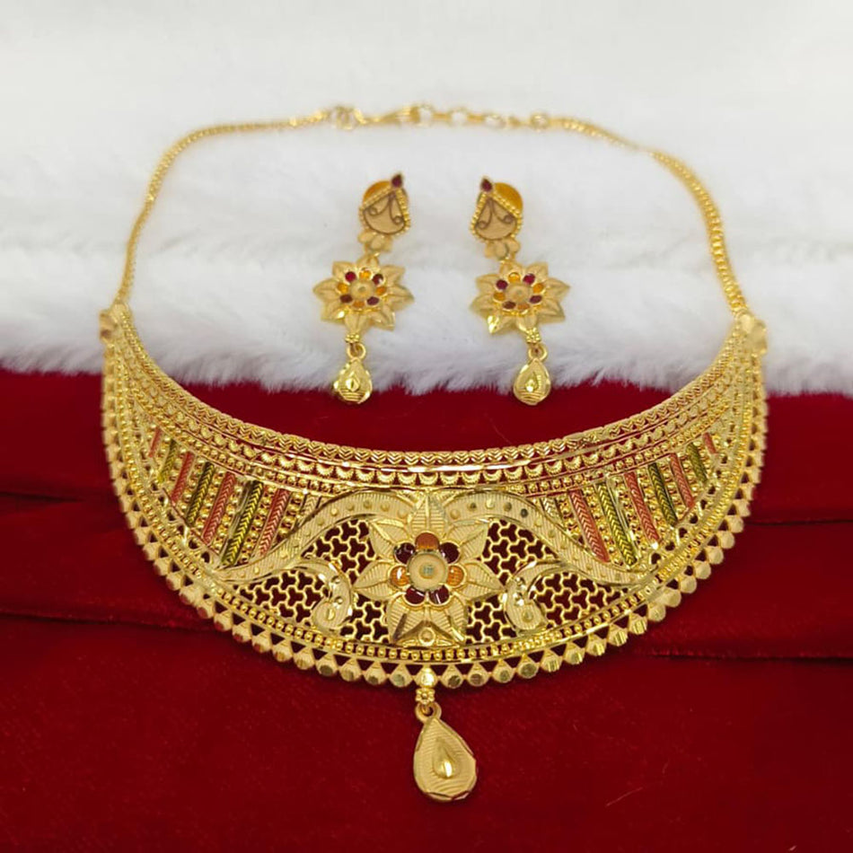 Gold Plated Choker Necklace for Bridal Wear | Bridal Jewellery India