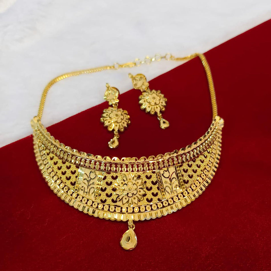 Gold Plated Choker Necklace for Bridal Wear | Bridal Jewellery India
