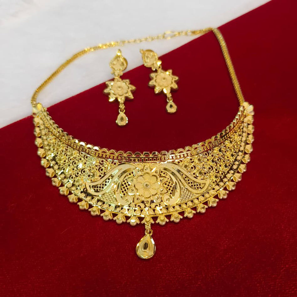 Gold Plated Choker Necklace for Bridal Wear | Bridal Jewellery India
