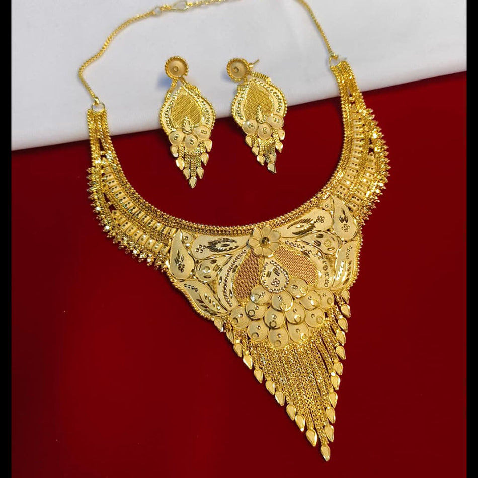 Rose Gold Plated Pari Necklace Set | Bridal Jewellery India