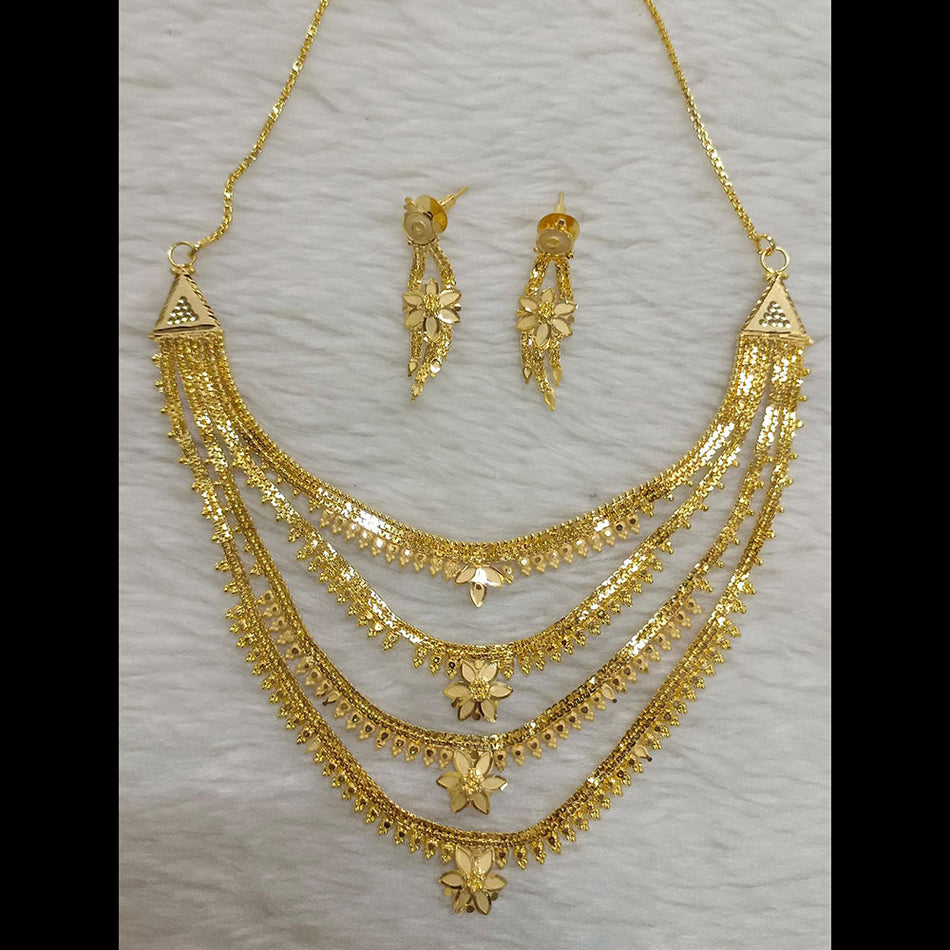 Layered Chain Necklace in Sterling Silver | Bridal Jewellery India