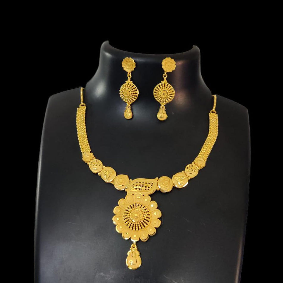 Rose Gold Plated Designer Necklace Set | Bridal Jewellery India