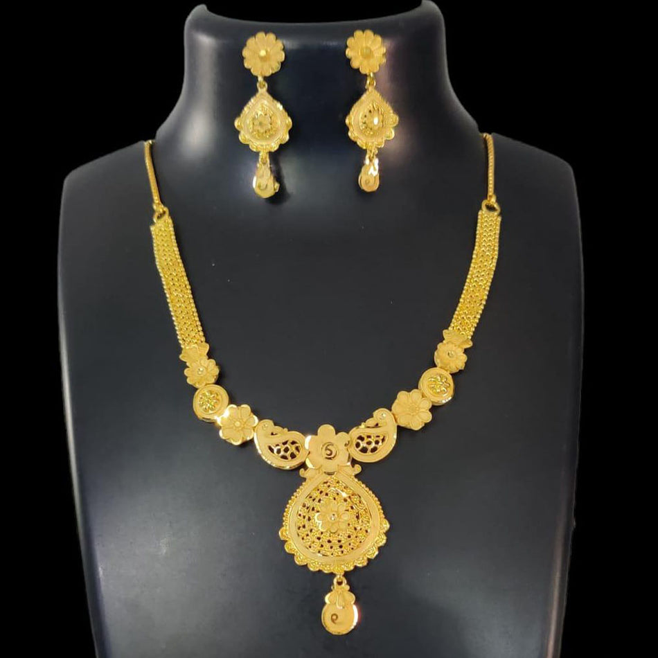 Designer Rose Gold Plated Choker Necklace | Bridal Jewellery India