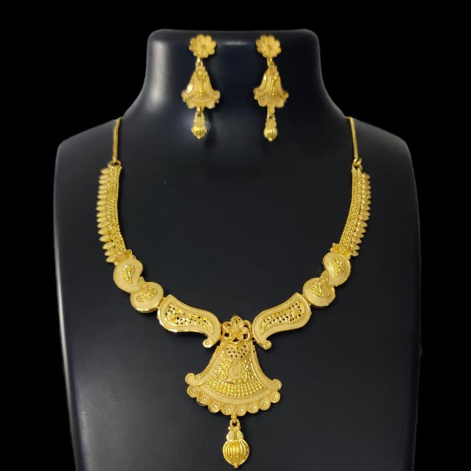 Rose Gold Plated Art Necklace Set | Bridal Jewellery India