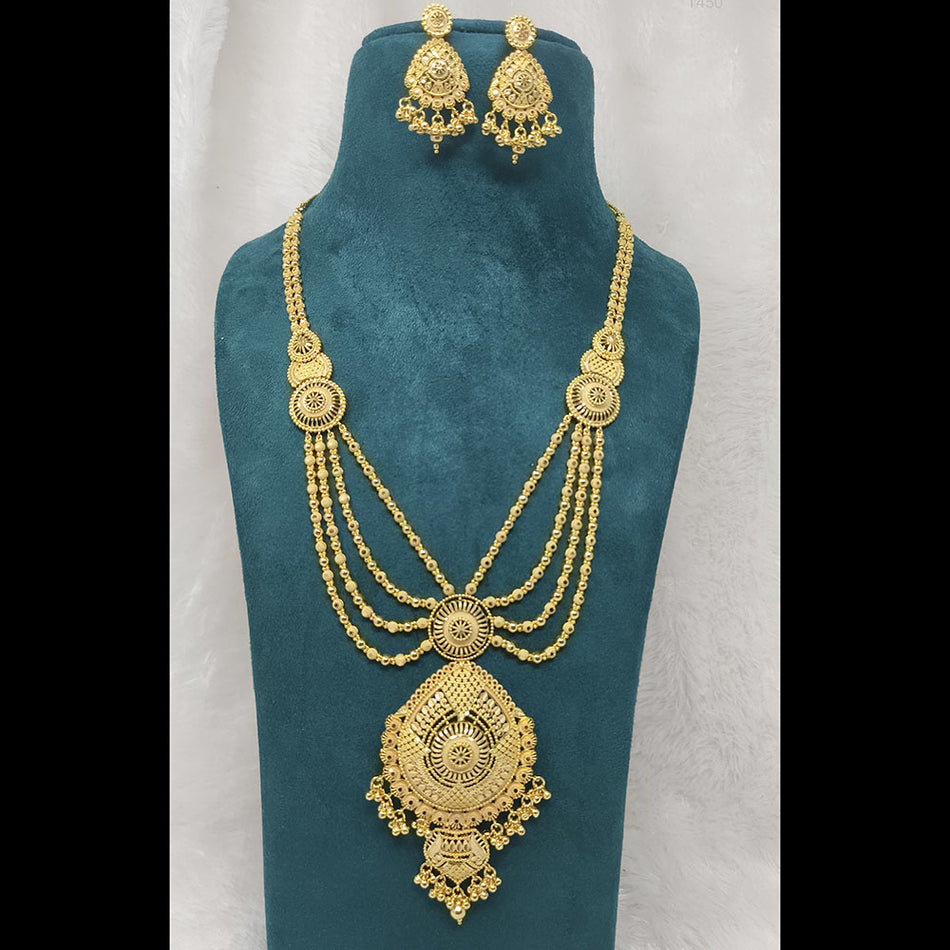 Gold Plated Multi Layer Necklace for Occasion Wear | Bridal Jewellery India