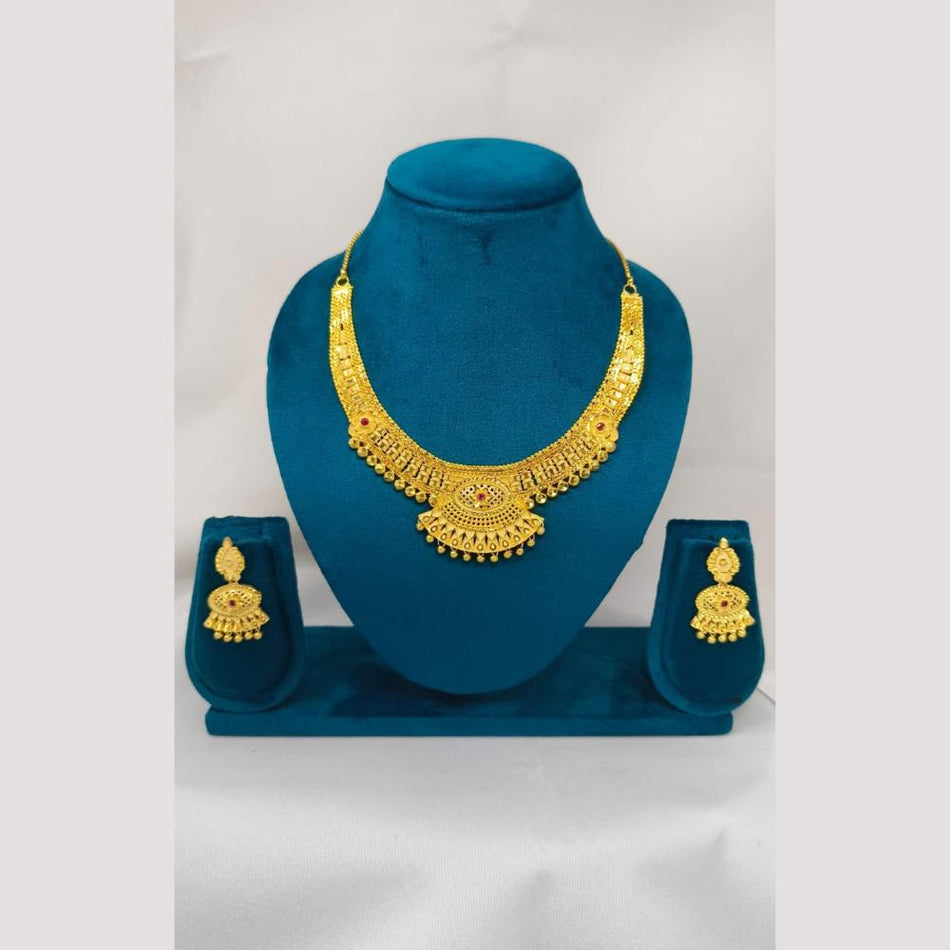 Rose Gold Plated Layered Necklace Set | Bridal Jewellery India