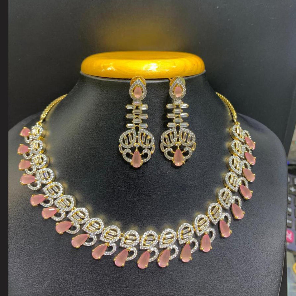 Gold Plated Diamond Necklace Set | Bridal Jewellery India