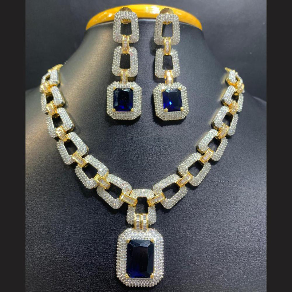 Gold Plated Diamond Necklace Set | Bridal Jewellery India
