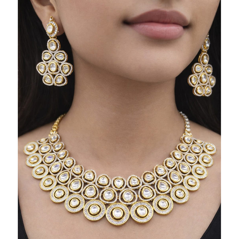 Heritage Kundan Necklace in Gold Plated | Bridal Jewellery India