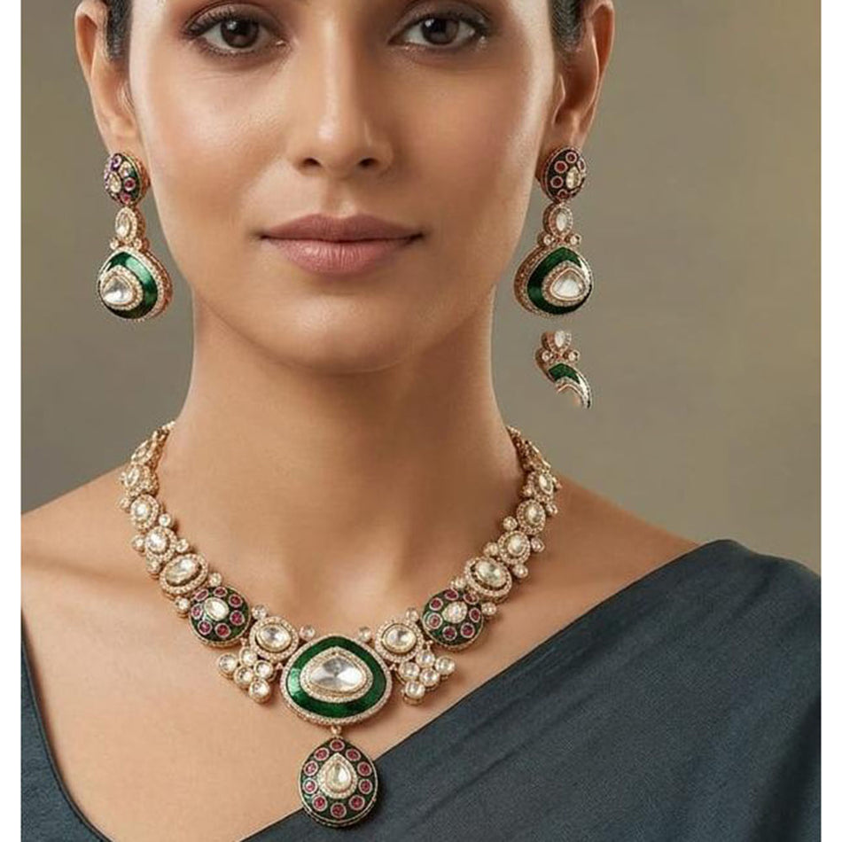 Kundan Necklace in  Gold Plated | Bridal Jewellery India