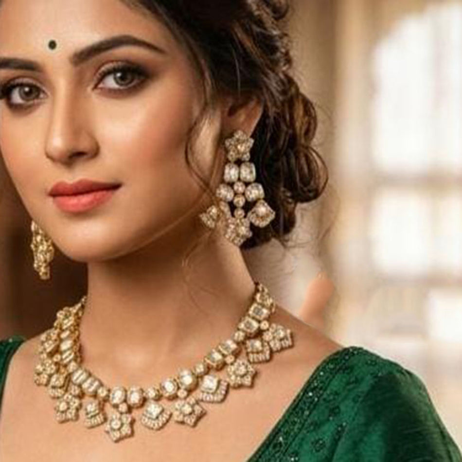 Kundan Necklace in  Gold Plated for Bridal | Bridal Jewellery India