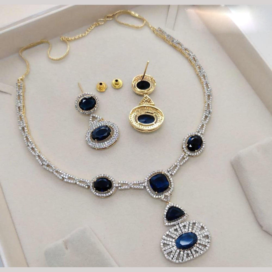 Gold Plated Diamond Necklace Set for Occasion | Bridal Jewellery India