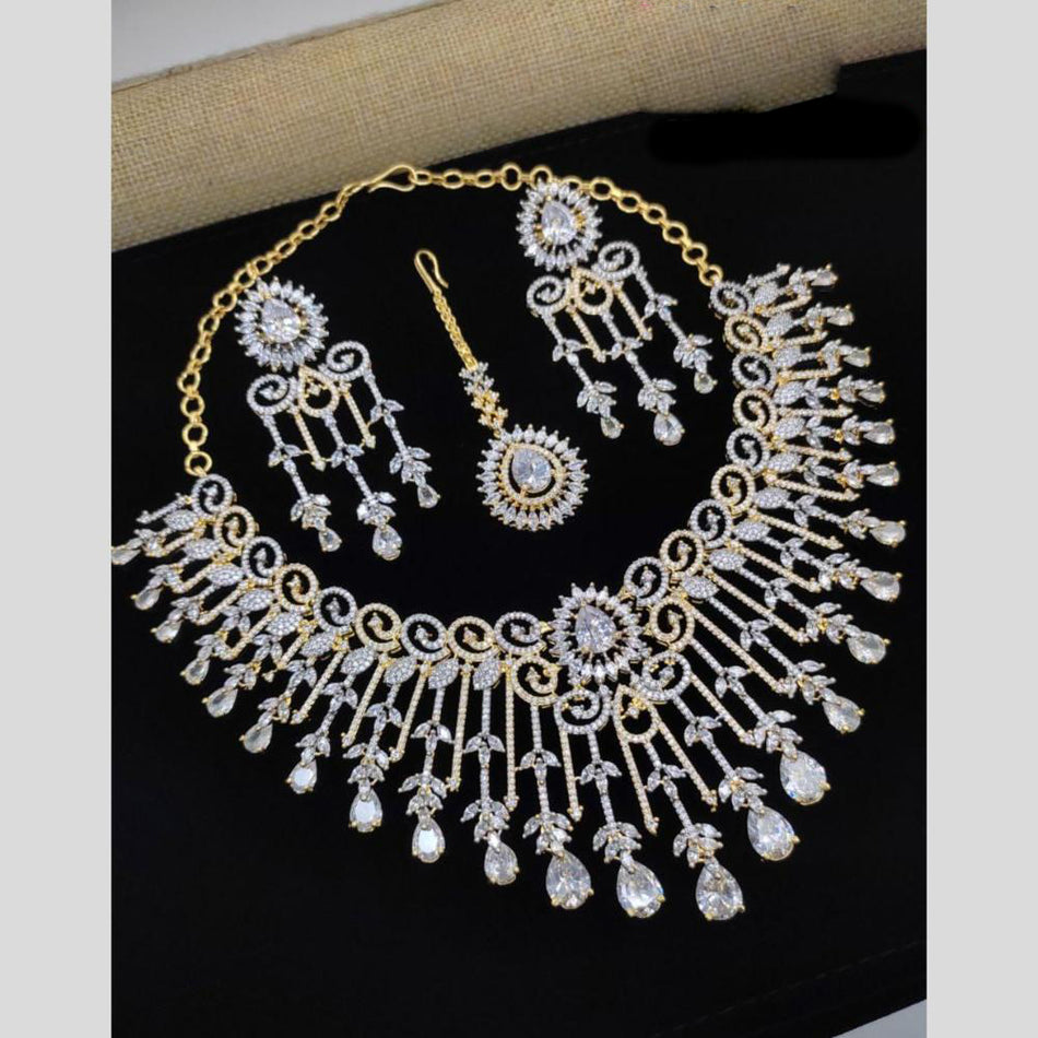 Gold Plated Diamond Necklace Set | Bridal Jewellery India