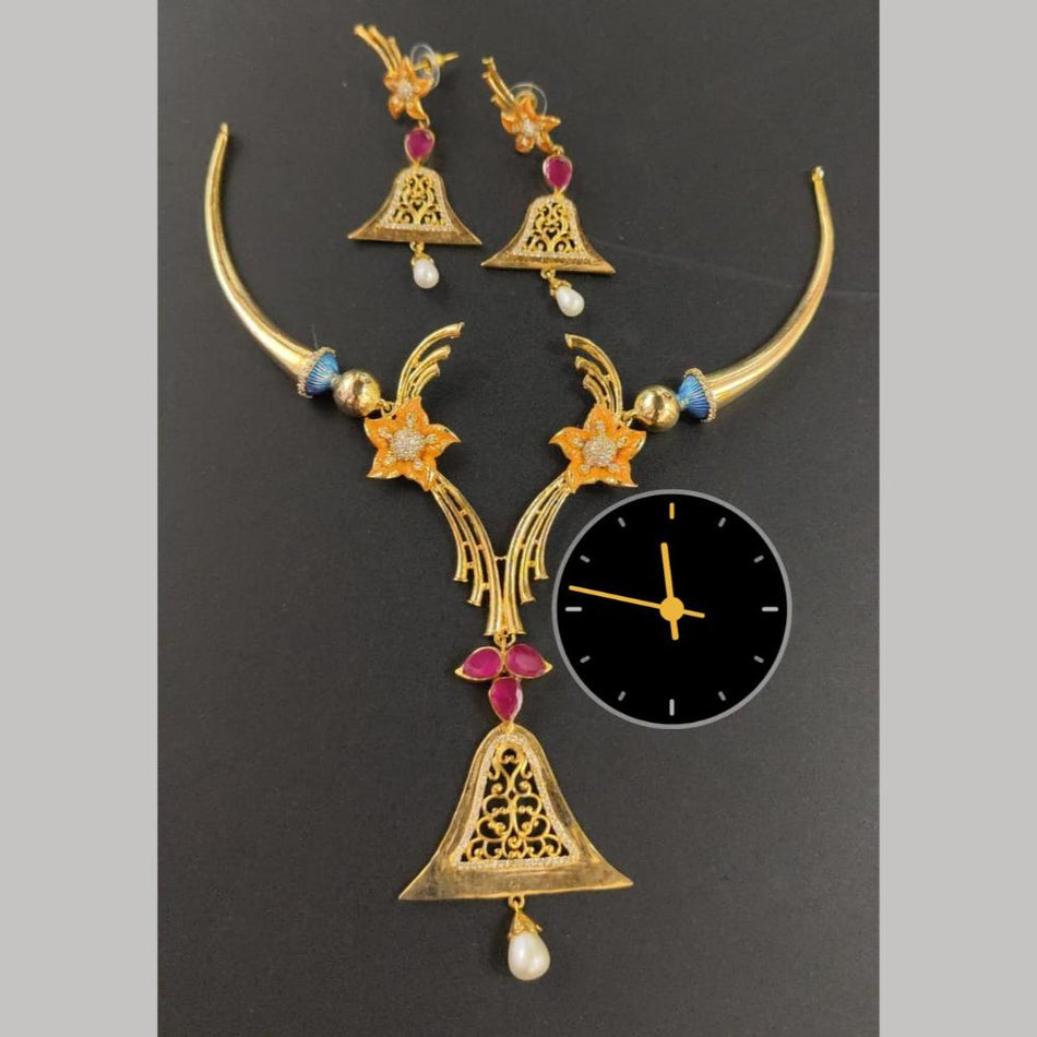 Gold Plated Austrian Stone Necklace Set | Bridal Jewellery India