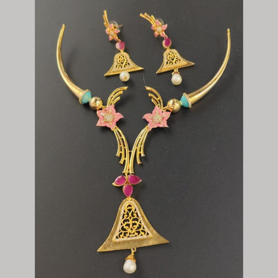 Gold Plated Kundan Necklace for Occasion | Bridal Jewellery India