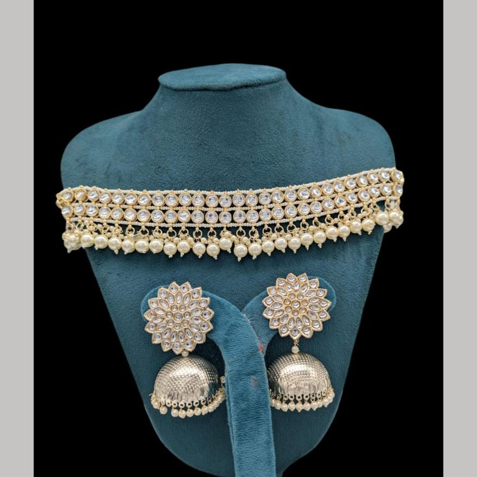 Kundan Choker Necklace in Gold Plated | Bridal Jewellery India