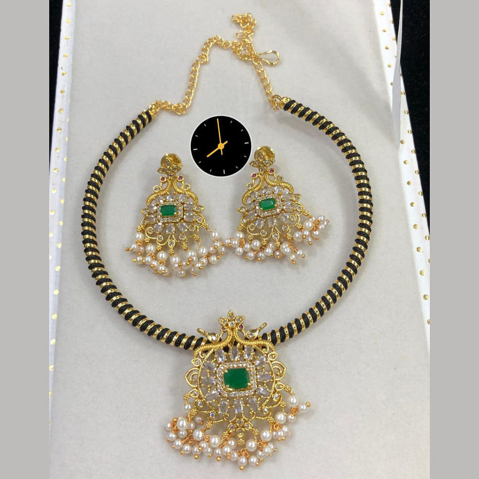 Pearl Crystal Necklace in Gold Tone | Bridal Jewellery India