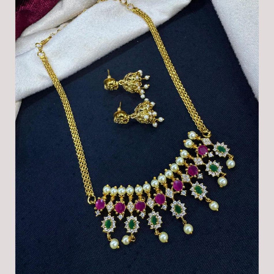 Kavita Art 18K Gold Plated Pota Pearl Necklace Set | Bridal Jewellery India