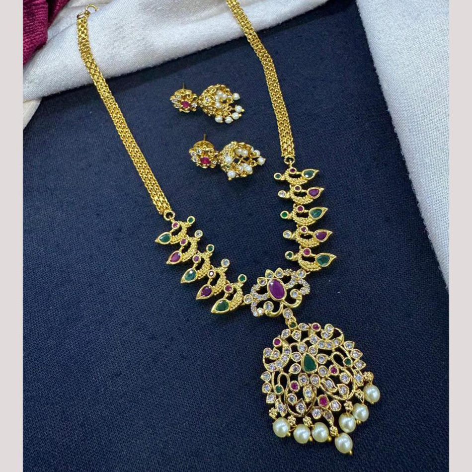 Kavita Art 18K Gold Plated Pota Pearl Necklace Set | Bridal Jewellery India