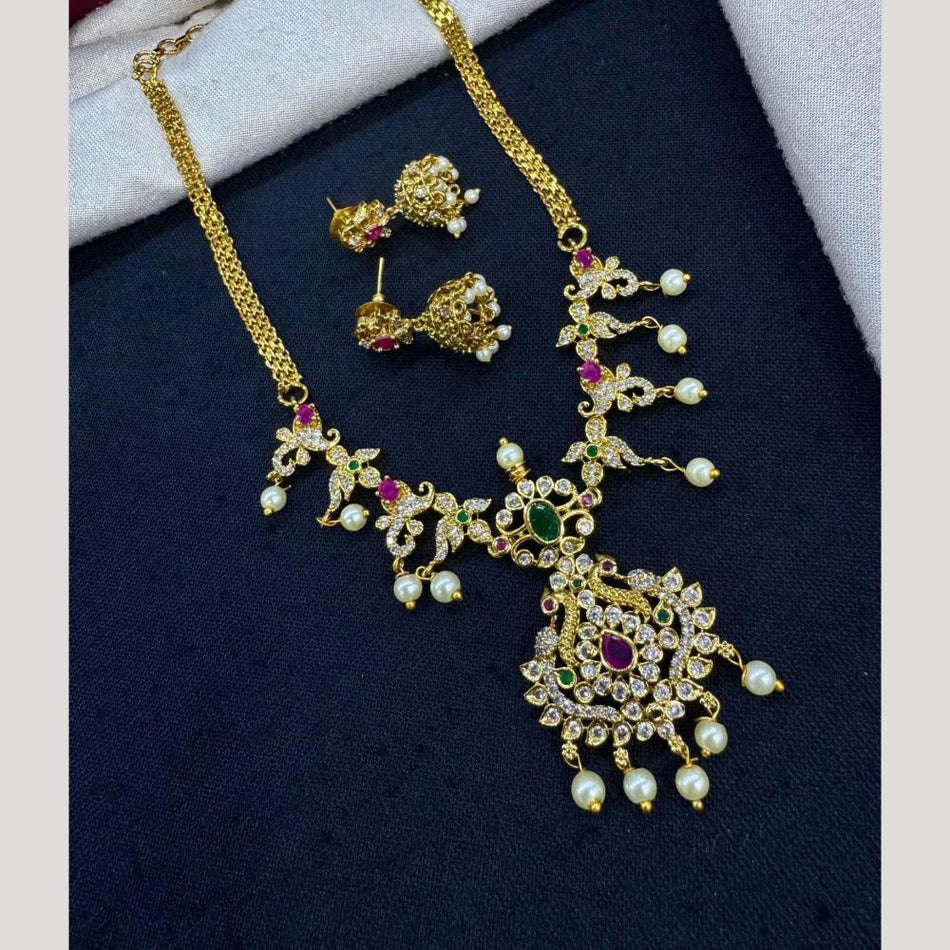 Kavita Art Rose Gold Plated Choker Necklace | Bridal Jewellery India