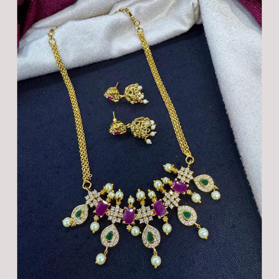 Kavita Art Rose Gold Plated Pendent Necklace | Bridal Jewellery India