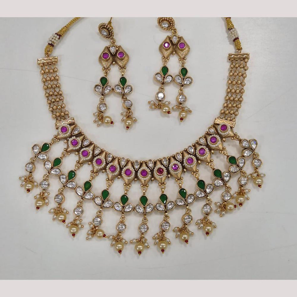 Kavita Art Pota Necklace in Oxidised Silver | Bridal Jewellery India