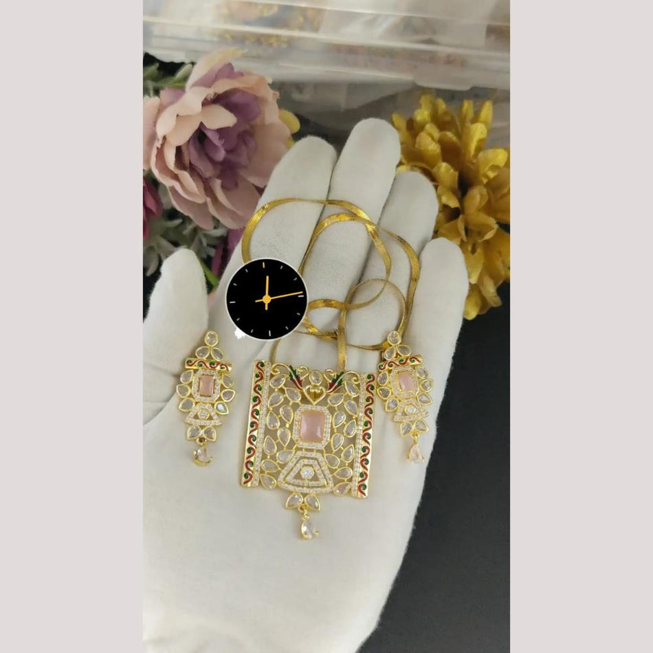Graceful American Diamond Necklace in Sterling Silver | Bridal Jewellery India