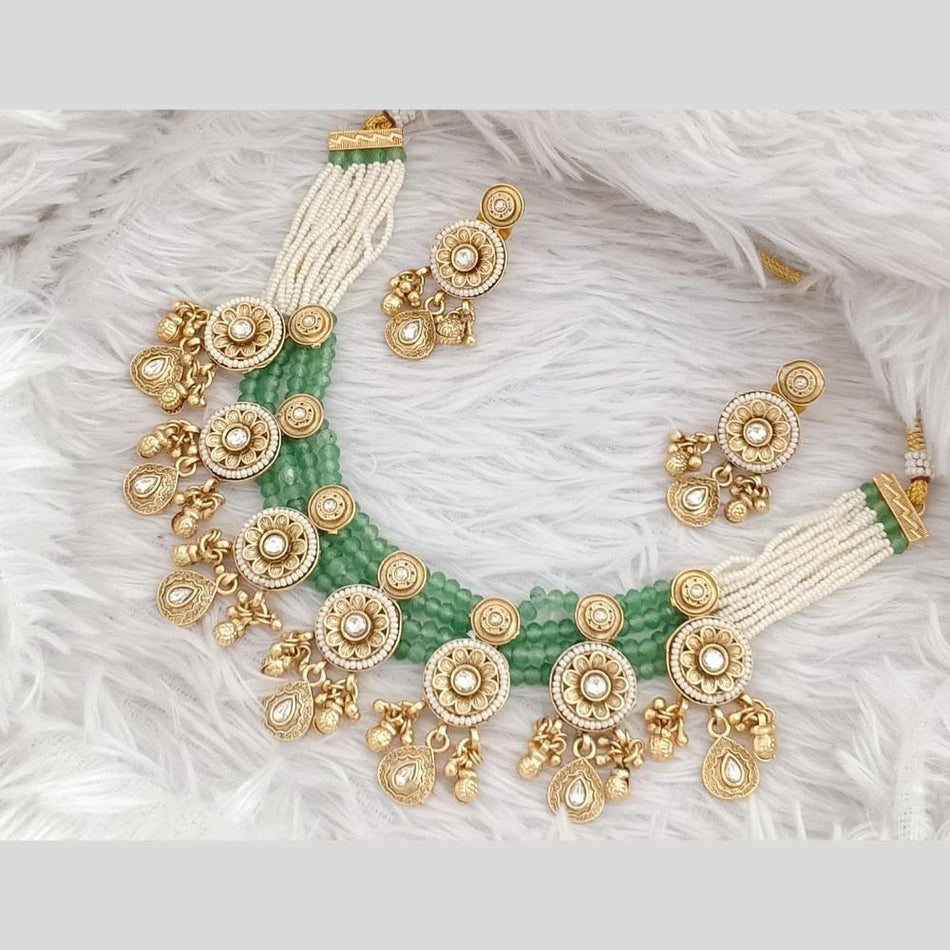 Kundan Necklace in Gold Plated with Pearls | Bridal Jewellery India