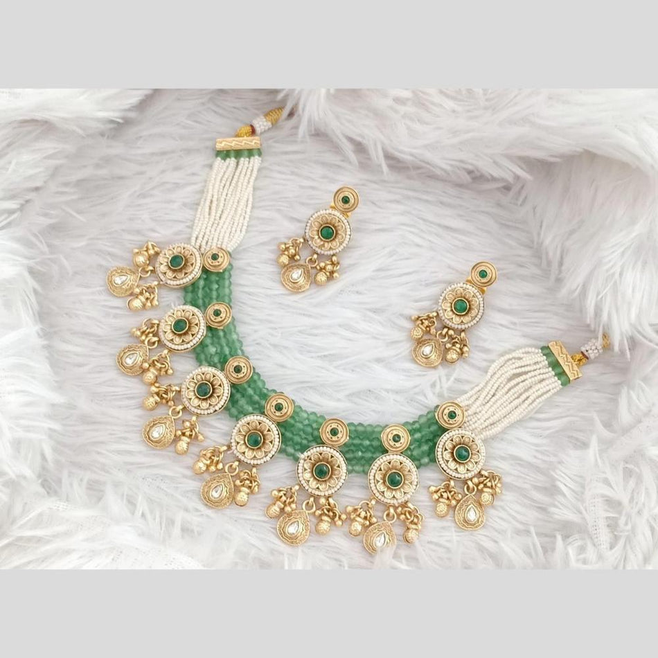Kundan Necklace in Gold Plated with Pearls | Bridal Jewellery India