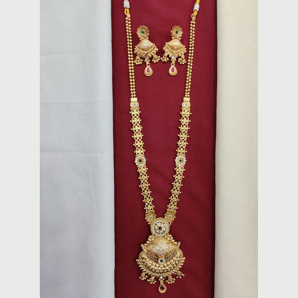 Meenakari Maang Tikka in Gold Plated | Bridal Jewellery India