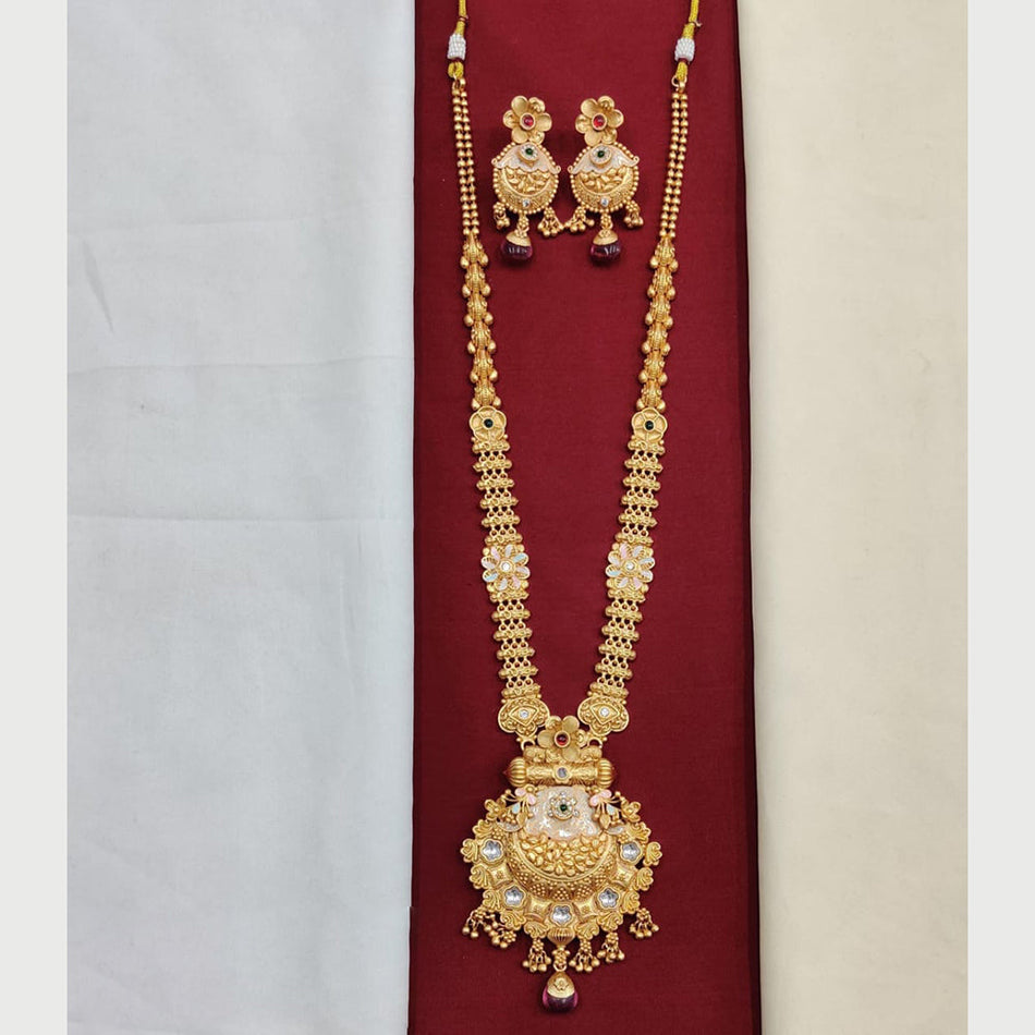 Meenakari Long Necklace in Gold Tone for Every Occasion | Bridal Jewellery India