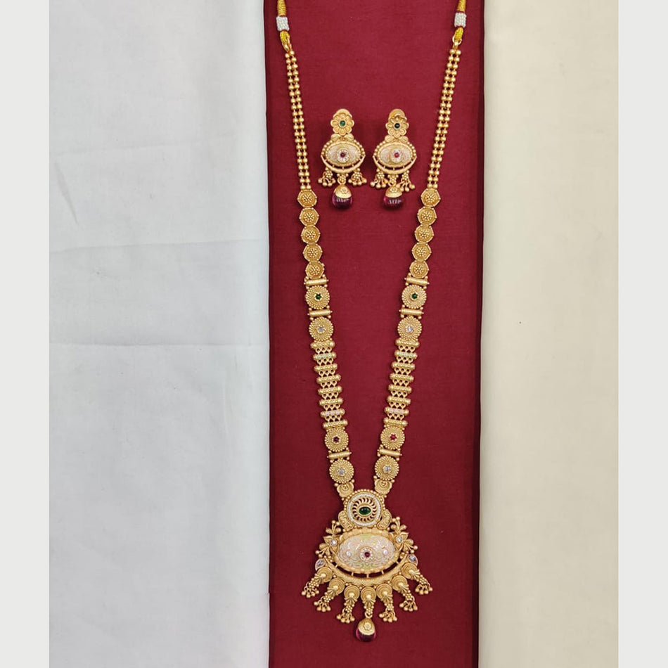 Meenakari Long Necklace in Oxidised Silver for Every | Bridal Jewellery India